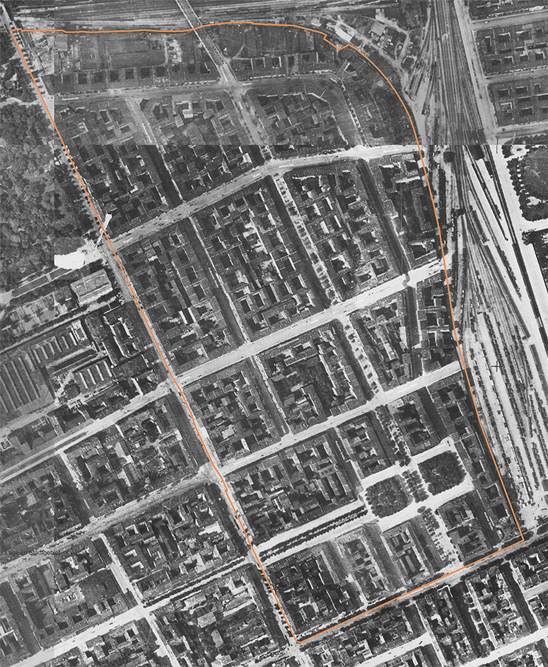 Luftbild Brunnenviertel 1928
